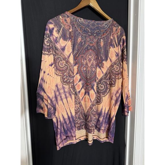 Avenue Paisley Rhinestone Top Women's‎ Y2K Whimsigoth Fairy Velvet Purple - Picture 10 of 10